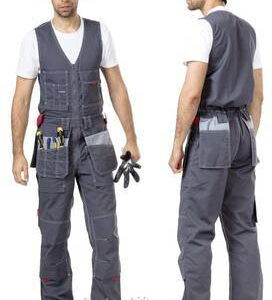 Semi-overalls for men summer with short sleeves and shorts)
