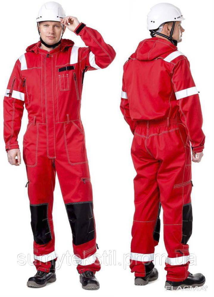 Men's summer overalls, red color