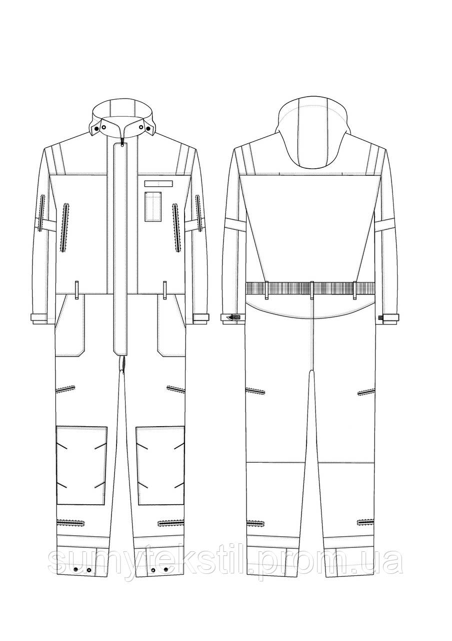 Men's summer overalls, red color - Image 2