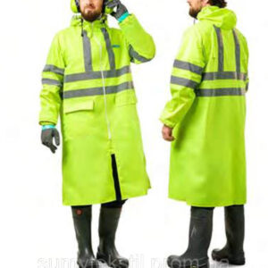 Waterproof signal raincoat with waterproof coating for road works