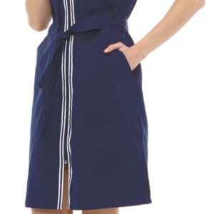 Medical clothing. clothing for healthcare workers Straight silhouette knee-length gown with zipper and belt