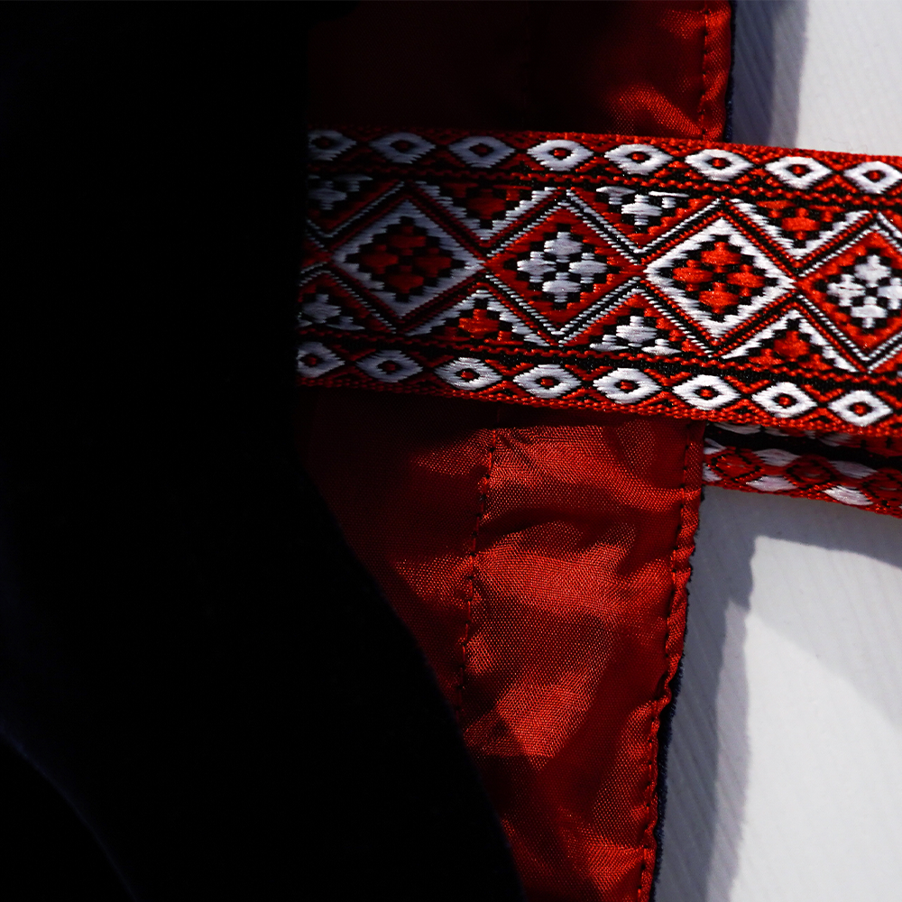 Black Gift Pouch with Embroidery-Inspired Pattern - Image 4