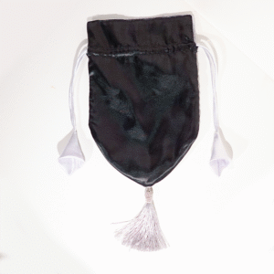 Black silk presentation bag with silver accents (10 pcs)