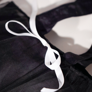 Elegant black bag with a bow made of soft fabric is the embodiment of refined style and femininity (10pcs)