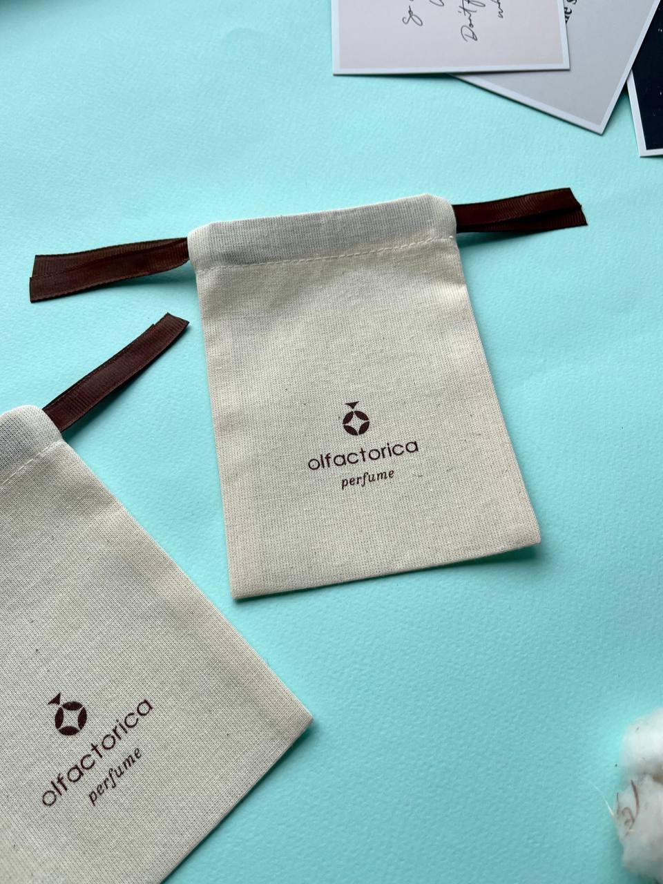 An unbleached cotton bag for a perfume brand (10pcs) - Image 3