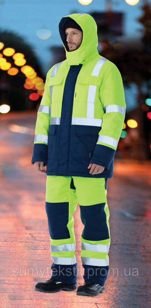 The insulated suit for work in cold conditions down to -40C with increased thermal insulation (The insulated suit for work in cold conditions