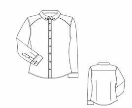 Two-tone grey and blue unisex waiter shirt S134 – made to order, logo embroidery - Image 2
