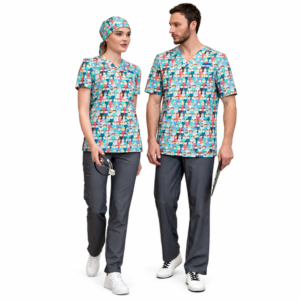 Medical clothing. Clothes for doctors Set of blouse and pants.