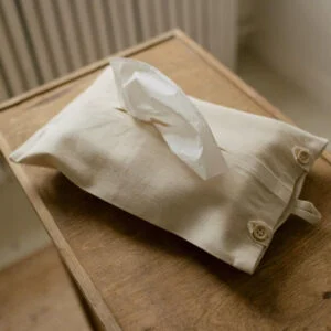 Napkin holder made of white natural fabric - elegance and functionality