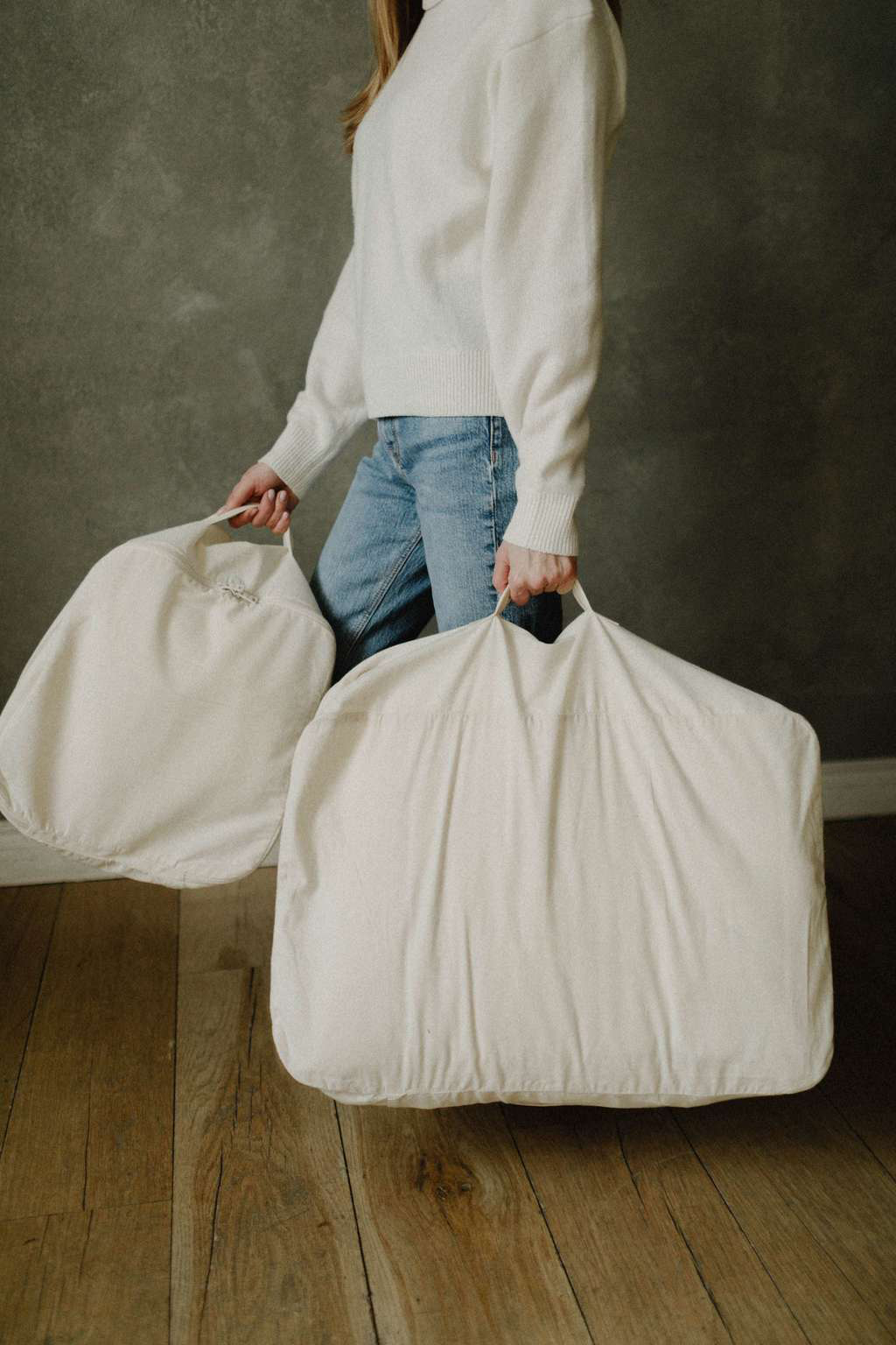 Borsa bianca con manici (10 pz)