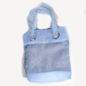 Borsa blu leggera con rivetti metallici sui manici (10 pz)