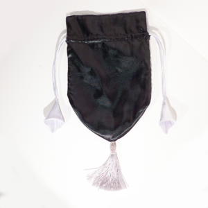 Black silk presentation bag with silver accents (10 pcs)