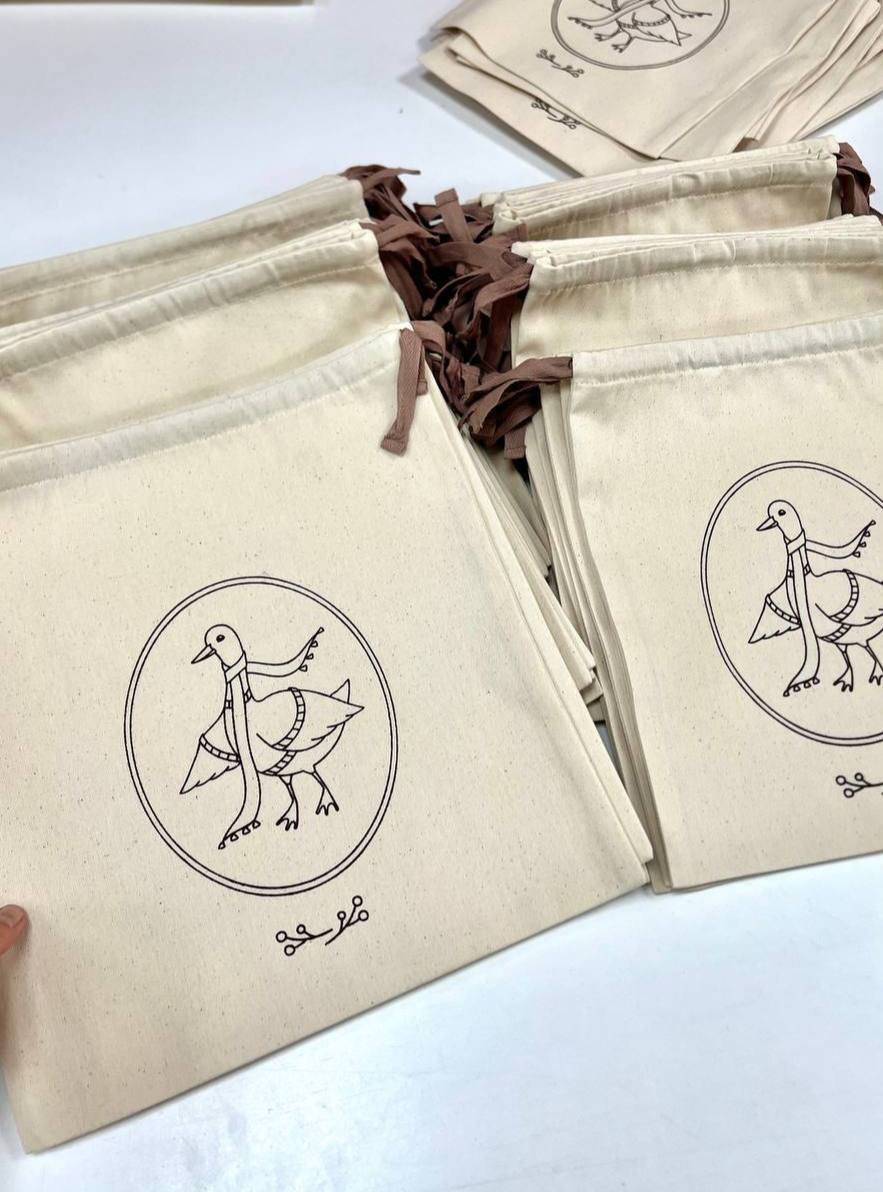 Pouch Made of Thick Unbleached Cotton (10pcs) - Image 2