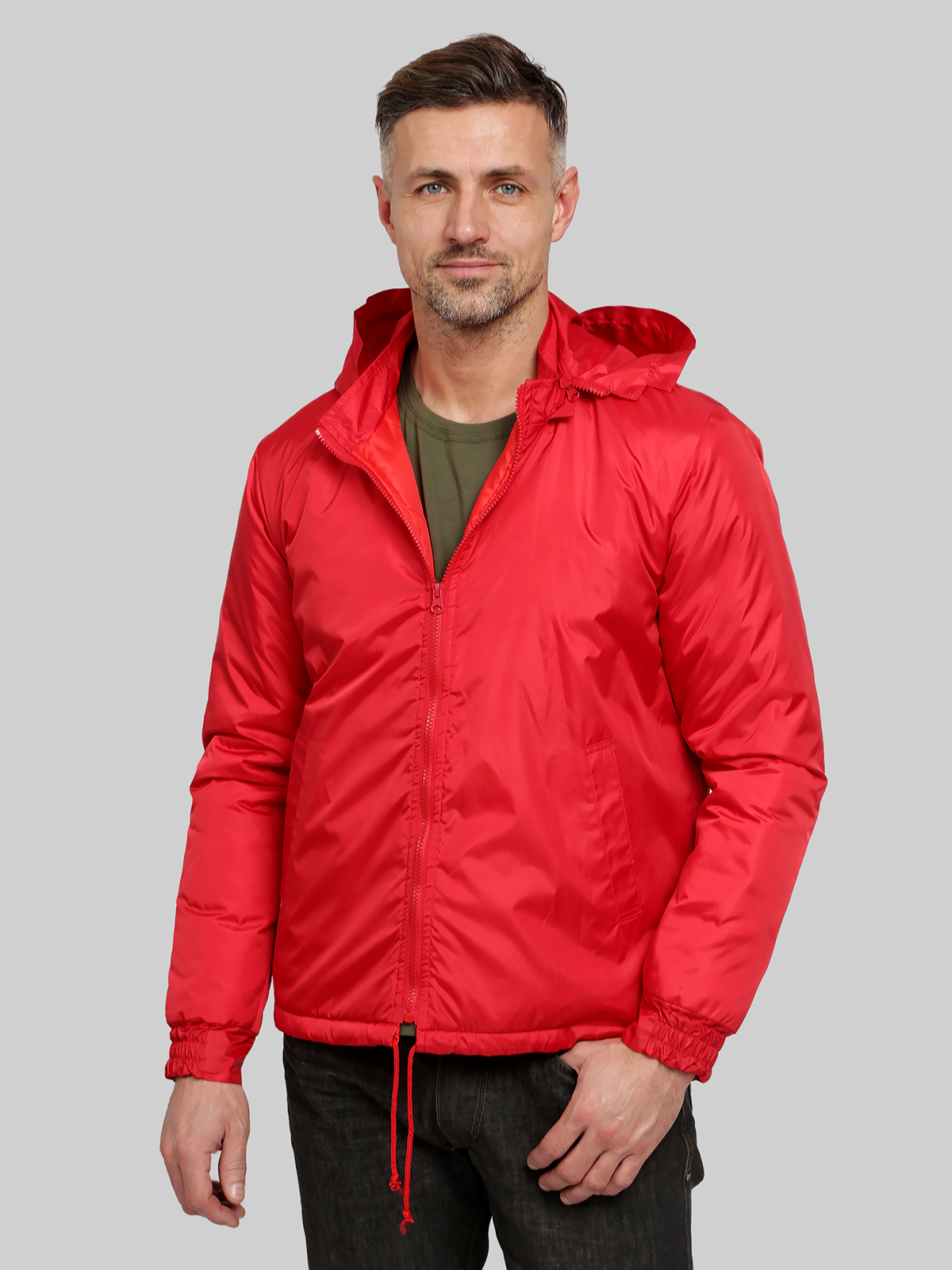 Men’s red windbreaker