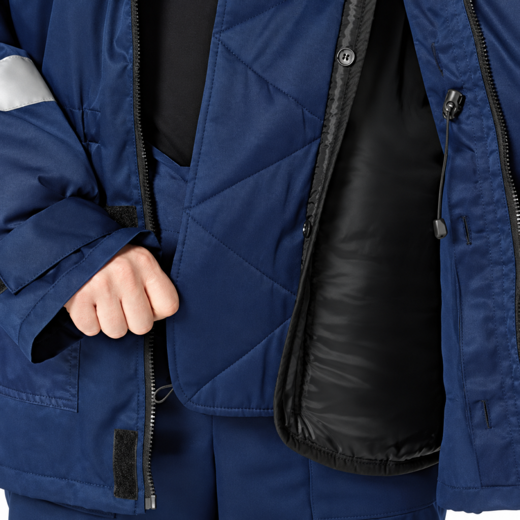 Insulated jacket and pants with artificial insulation to protect against cold and wind. - Image 4