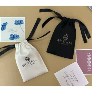 Premium Black and Pearl Cotton Pouches (10pcs)