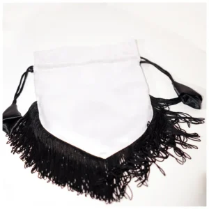 White silk bag with black accents - a luxurious premium gift wrapping (10pcs)